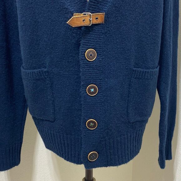 Trovata Wool Blend Navy Blue V-Neck
Cardigan Sweater Women's Size Medium - Picture 4 of 12